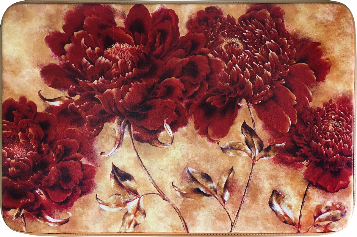 Chef Series 18"x30" Antifatigue Kitchen Mats (Red Mums)