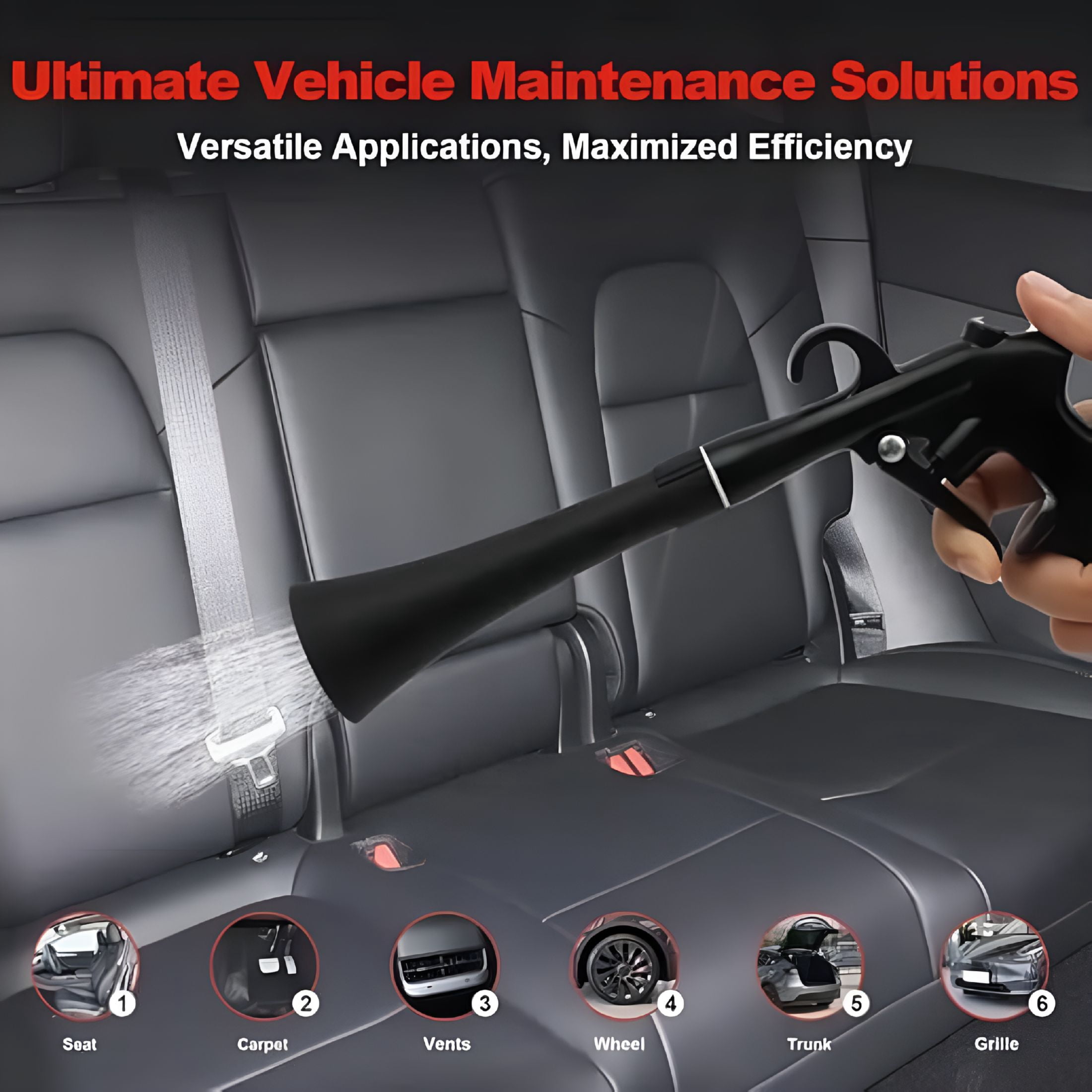 ACDANC High Pressure Car Detailing Kit with Multifunctional Cleaning Tool,Ergonomic Grip,Multiple Accessories,For Interior and Exterior Car Cleaning Interior Car Detailing Kit