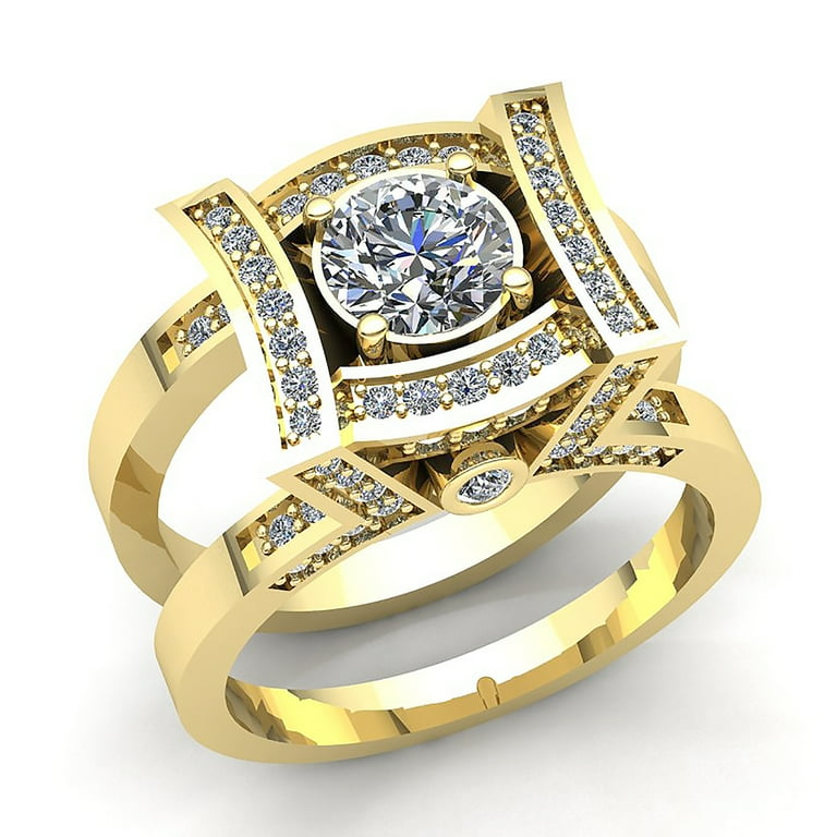 Genuine Round Cut Diamond Ladies Solitaire Engagement