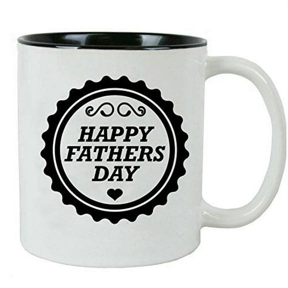Happy Father's Day 11 oz Ceramic Coffee Mug (Black) with Gift Box