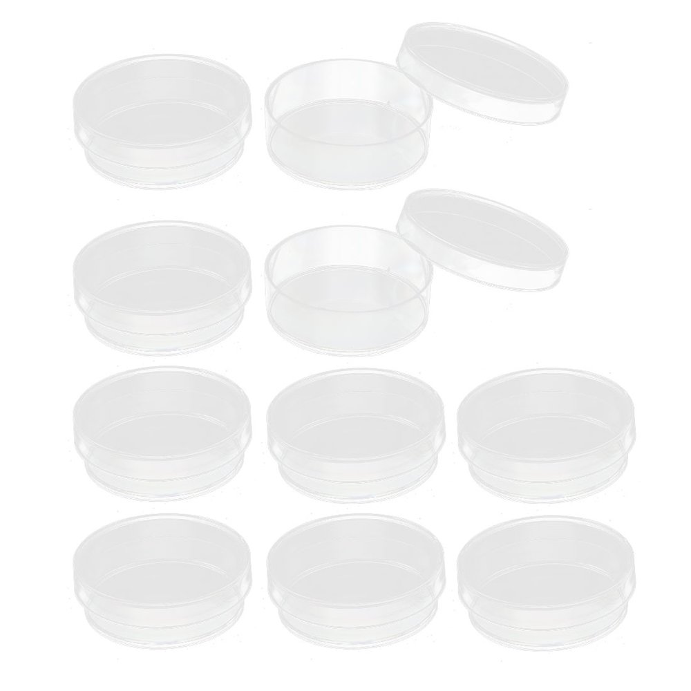 10Pcs 35mm x 10mm Sterile Plastic Petri Dishes w Lids for LB Plate