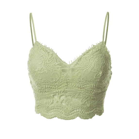 Made by Olivia Women's Crochet Laced Bralette Crop Cami Top