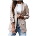 thumbnail image 1 of Ladies Work Suit V Neck Cardigan Single Breasted Outwear Solid Color Blazer Comfy Loose Blouse Button Down Pockets Jacket, 1 of 7