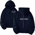 thumbnail image 2 of New York Hoodies for Men 2025 Fall Winter Long Sleeve Hooded Sweatshirt with Pockets Pullover Graphic Mens Hoodies, 2 of 5