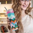 thumbnail image 4 of 20oz Cloud Art Skinny Tumbler with Lid and Straw, Perfect Travel Cup Gift Tumbler for Women Female, SUS304 Food Grade Stainless Steel Material, Double Insulated Coffee Tumbler, 4 of 5