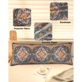 thumbnail image 2 of Rustic Boho Body Throw Pillow Cover Case,Couch Sofa Bed Pillowcase,Soft Decorative Pillow Protector,Ethnic Turkish Floral Vintage Geometric Multi 20x54Inch Long Reversible Pillow Shams with Zipper, 2 of 6