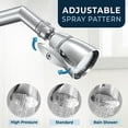 thumbnail image 4 of All Metal High Pressure Shower Heads Chrome GPM Shower Heads High Pressure High Flow Shower Head with Adjustable Spray Pattern Fixed Shower Head, 4 of 8