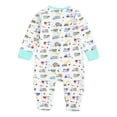 thumbnail image 1 of Mikilon Spring and Autumn Boys and Girls Long Sleeve Baby One-piece Suit Sole Epoxy Wrap Foot Baby Romper Pajama Onesie for Baby Girls 9-12 Months Multi-color on Clearance, 1 of 9
