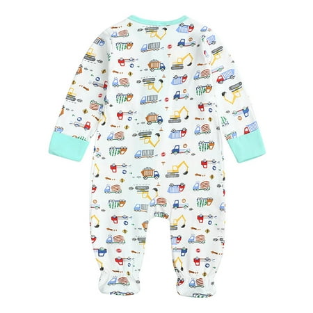 

QIPOPIQ Rompers for Baby Girls Clearance Spring And Autumn Boys And Girls Long Sleeve Baby One-piece Suit Sole Epoxy Wrap Foot Baby Romper