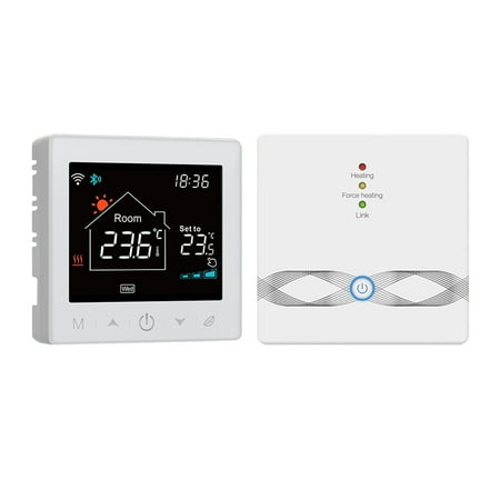WIFI Smart Boiler Thermostat with Receiver 3.5Inch LCD Display Intelligent  Thermostat with Application u0026 Voice Control Digital Programmable Thermostat  | Walmart Canada