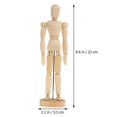 thumbnail image 2 of 4Pcs Wooden 3D Movable Joint Puppet Ornaments Delicate Doll Sketch Model Adornments Wooden Crafts Decoration (Wood Color), 2 of 3