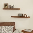 thumbnail image 3 of Jouetondream 31X7 2PCS Floating Shelves, Wood Floating Shelves for Wall, Storage Shelves for Living Room Kitchen Bathroom,Oak, 3 of 7