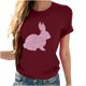 thumbnail image 4 of Tops de Cuello Alto para las Mujeres Amante Impreso Camiseta Cuello Redondo Manga Corta, Poliéster Spandex, 4 of 7