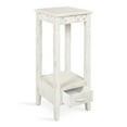 thumbnail image 4 of Kate and Laurel Idabelle Modern Farmhouse Wood Accent Table or Plant Stand with Decorative Metal Skirt, Soft White, 4 of 6