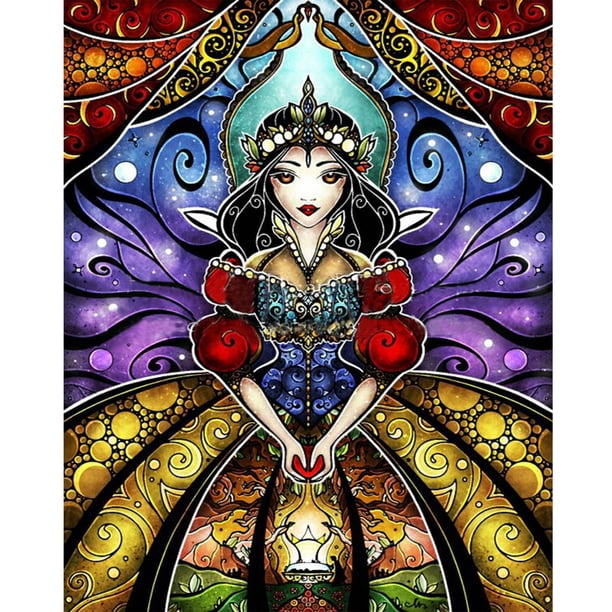 W2580 Resina Diamante La Serie Dibujos Animados Vidrieras Princesa Dibujos Animados Diamante 40*50CM