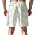 thumbnail image 5 of DPTALR Men's Linen Shorts, Casual Lightweight Drawstring Shorts Elastic Waist Short Pants with Pockets #White Big and Tall Men XXXL, 5 of 9