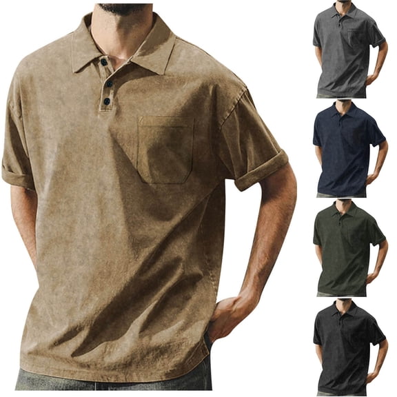 Xihbxyly Mens Casual Shirts Soft Fitted Tees Crew Neck Short Sleeve Tee Tops Mens Casual Shirts Solid Loose Fit Mens Dress Shirts Casual for Casual Wear
