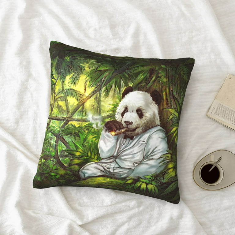 ZICANCN Decorative Throw Pillow Covers , Giant Panda Couch Sofa Decorative  Knit Pillow Covers for Living Room Farmhouse 18x18 