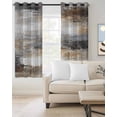 thumbnail image 2 of Brown Blackout Curtains for Bedroom/Living Room, Thermal Insulated Kitchen Curtains, Modern Oil Painting Art Abstract Grommet Darkening Window Treatment Drapes 52"x84"x2, 2 of 8