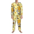 thumbnail image 3 of Yiaed Garden Honeybee Gnomes Print Men’s Pajamas Set - Long Sleeve Button Down Sleep Shirt and Pajama Bottoms Sleepwear Set Mens Pjs Sets Men's Pajama Bottoms-X-Large, 3 of 7