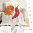 thumbnail image 5 of Tomato Carrot Blanket Soft Cozy Warm Throw Blanket for Couch, Plush Fuzzy Flannel Fleece Blankets for Sofa, Watercolor Vegetable Modern Art Bed Blankets Lightweight Gifts for Women, 30"x40", 5 of 9