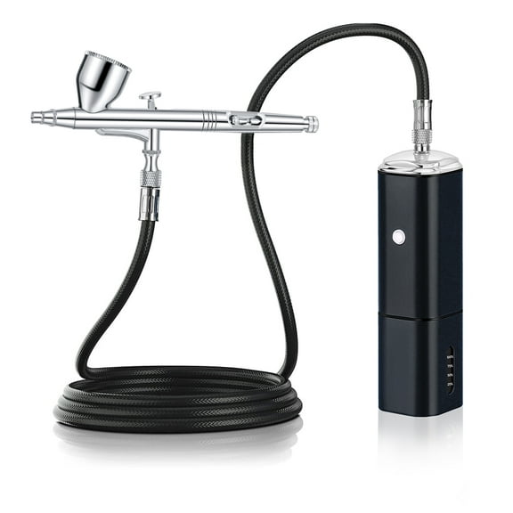 Casubaris cordless Portable Airbrush kit with Compressor,Rechargeable and replaceable auto Stop Dual Action air Brush Pen,suitable for Barbers Model Painting Nail Art Craft Makeup