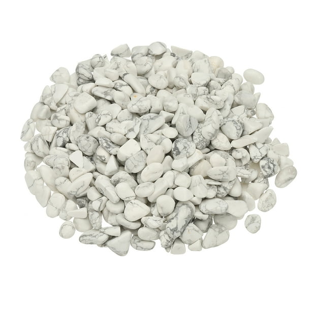 Uxcell Piedras de Chips Pulidos, 1lb/500g Grava de Fluorita, Piedras Trituradas de Cristal Naturales a Granel para Hacer Joyas, Manualidades, Relleno de Jarrones, Decoración de Plantas, Blanca