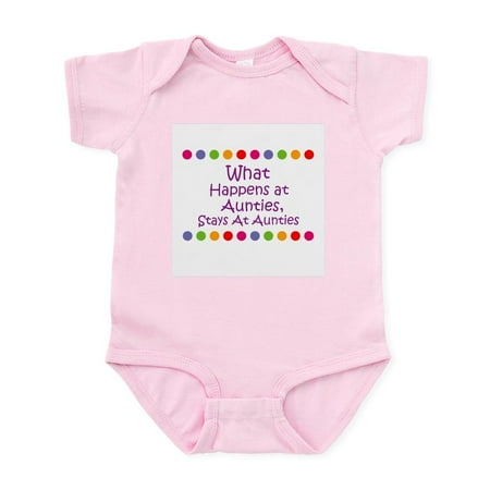 

CafePress - What Happens At Aunties Sta Infant Bodysuit - Baby Light Bodysuit Size Newborn - 24 Months
