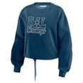 thumbnail image 2 of Women's WEAR by Erin Andrews Navy Dallas Cowboys Washed Fleece Long Sleeve T-Shirt & Shorts Lounge Set, 2 of 6