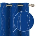 thumbnail image 2 of Deconovo Gold Printed Wave Lines with Dots Blackout Curtains Room Darkening Window Drapes for Kids Room 2 Panels Royal Blue 42 x 72 inch, 2 of 7
