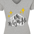 thumbnail image 4 of Inktastic Oh Holy Night Christmas Nativity with Yellow Stars Women's V-Neck T-Shirt, 4 of 5