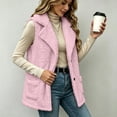 thumbnail image 5 of LUVDA Fleece Lapel Vest for Women - Button Up Sleeveless Warm Jacket with Pockets for Casual Outdoor Fall Winter Layering, 5 of 7