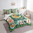 thumbnail image 3 of Homewish Children Kawaii Sloth 7-Piece Bedding Comforter Set,Botanical Plants Leaves King Bedding Sets,Geometric Plaid Ultra Soft Bed Sheets,Breathable Home Decor,Reversible, 3 of 8