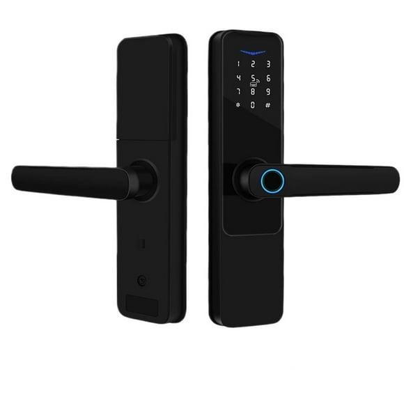 Serrure de Porte Intelligente avec Poignée, Entrée Sans Clé, Serrure de Porte pour Porte d'Entrée, Serrure Wi-Fi, Application Smart Life Free, Télécommande de Porte 35-120 mm, Installation Facile