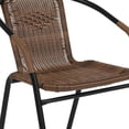 thumbnail image 3 of 28'' Round Glass Metal Table with Black Rattan Edging and 2 Black Rattan Stack Chairs, 3 of 9