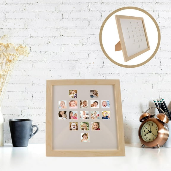 BRIGHTFUFU 1 Set Paintable Kids Photo Frames, Natural Wood Color Square Picture Frames for Children’s Room and Home Decor