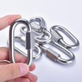 thumbnail image 1 of Paquete de 6 eslabones rápidos roscados de 5/16" Alele Clip de mosquetón de bloqueo ovalado de acero inoxidable Conector de cuerda de diámetro M8 para remolque hamacas cable columpio camping, 1 of 5