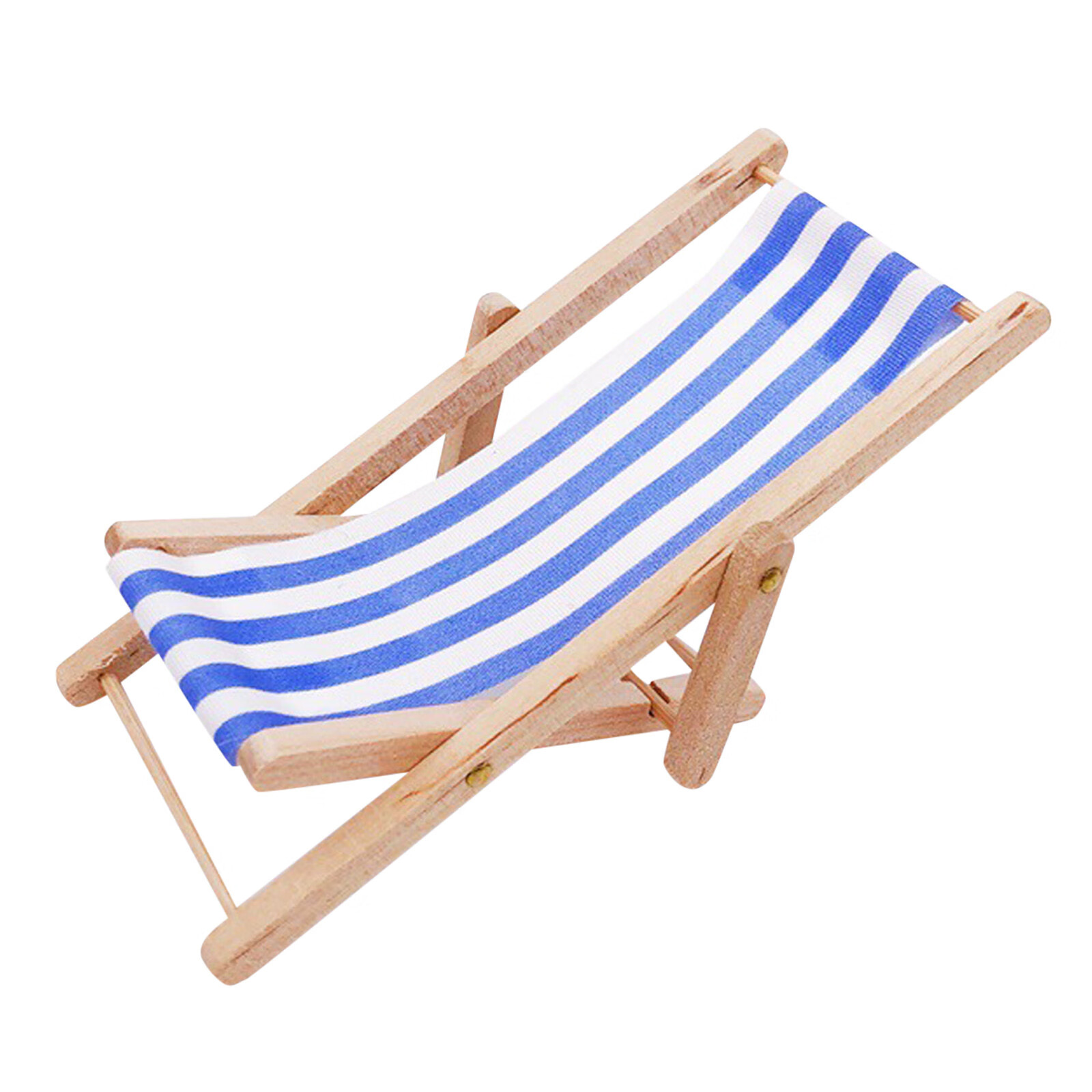 Toys 112 Mini Wooden Beach Chair Longue Deck Chair for Craft Dollhouse