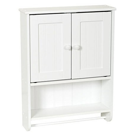 Zenna Home Cottage Bathroom Wall Cabinet With Towel Bar White