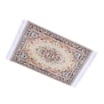 thumbnail image 4 of MERIGLARE 1/6 1/12 Woven Rug Miniature Floor Area Rug Simulation Life Scene Mini Turkish Mat Dollhouse Floor Covering for Bedroom Decor Yellow, 4 of 8