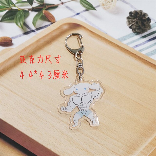 LLavero de músculo Sanrio divertido, Anime, Hello Kitty, Kawaii, niñas, Fitness, Macho, My Melody, mochila, pareja, colgante, juguete, regalo