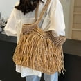 thumbnail image 5 of Yoyauz Women's Grass Woven Beach Bag - Women's Beach Handmade Woven Handbag, Summer Mesh Hollow Shoulder Bag, Suitable for Holidays, 5 of 7