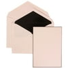 JAM Paper Wedding Invitation Set, Large, 5 1/2 x 7 3/4, Black Border Floral Set, White Card with Black Lined Envelope, 100/pack