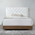 thumbnail image 5 of Modway Rhiannon Diamond Tufted Upholstered Performance Velvet Queen Bed in Walnut White, 5 of 5