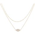 thumbnail image 1 of Collar con colgante de corazón en capas hecho a mano chapado en oro de 18 k, gargantilla delicada de oro con barra de flecha, collar largo en capas para mujer, 1 of 4