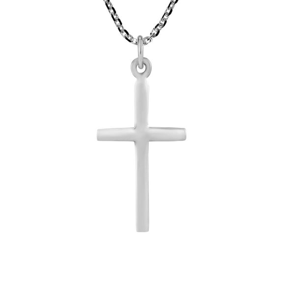 Simply Faithful Sterling Silver Symmetric Cross Pendant Necklace