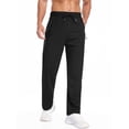 thumbnail image 2 of GIRUNS Men's Sweatpants Quick Dry Running Workout Athletic Pants with Zip Pockets Black L, 2 of 8