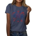 thumbnail image 4 of Mifsaly Independence Day Cotton Top Women Fireworks Print Crewneck Short Sleeve T-Shirt 4Th of July Celebration Patriotic Tees M, 4 of 7