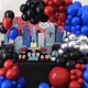 thumbnail image 3 of Kit de arco de globos GRESAHOM rojo, azul y negro con plata metalizada, 3 of 7