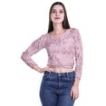 thumbnail image 4 of Moomaya Hauts Courts à Col Rond pour Femmes Blouses Imprimées en Jersey de Coton T-Shirt, 4 of 4